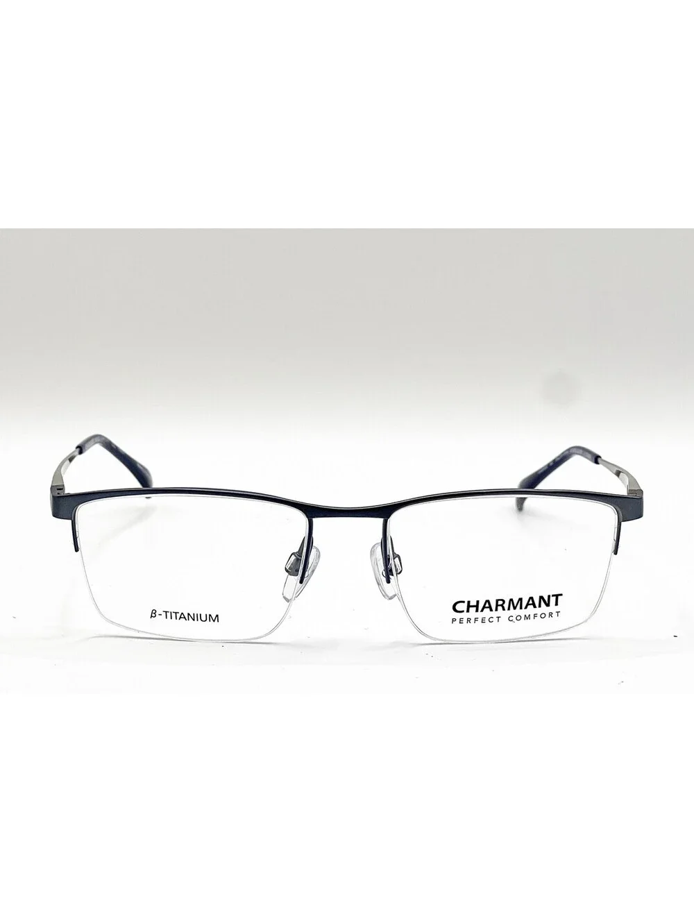 Charmant CH29500 BL Blue Grey Geometric Authentic Eyeglass Frames 54-18-145